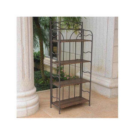 International Caravan 24 in. Valencia 4-Tier Plant Stand, Antique Brown 4121-ABN